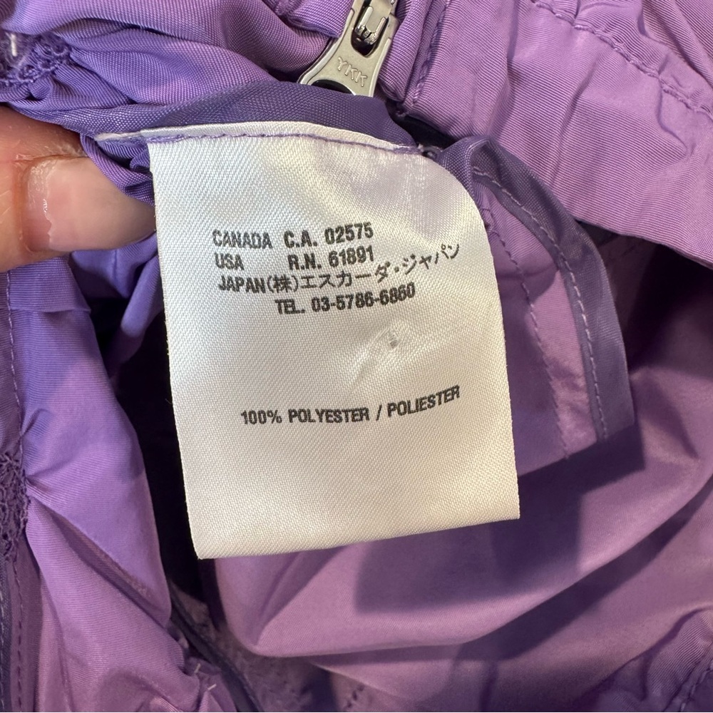 Vintage Escada Purple Hooded Rain Coat Floral Embroidered 38/US 6 - Picture 5 of 10